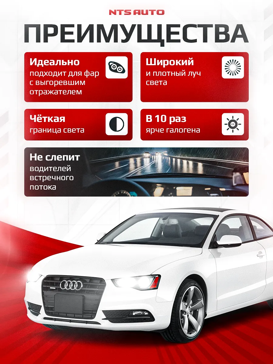 Светодиодная мини лампа-линза со шторкой LUPUS H4 110W