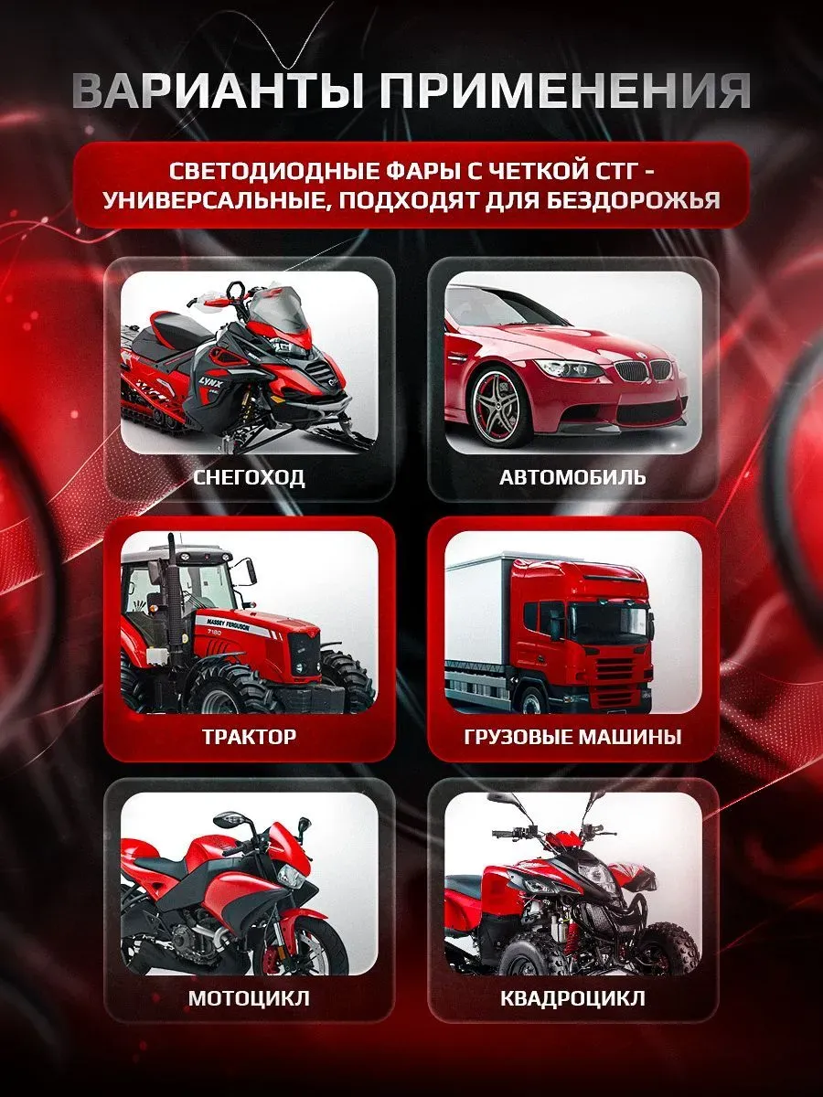 Фара диодная с СТГ A32