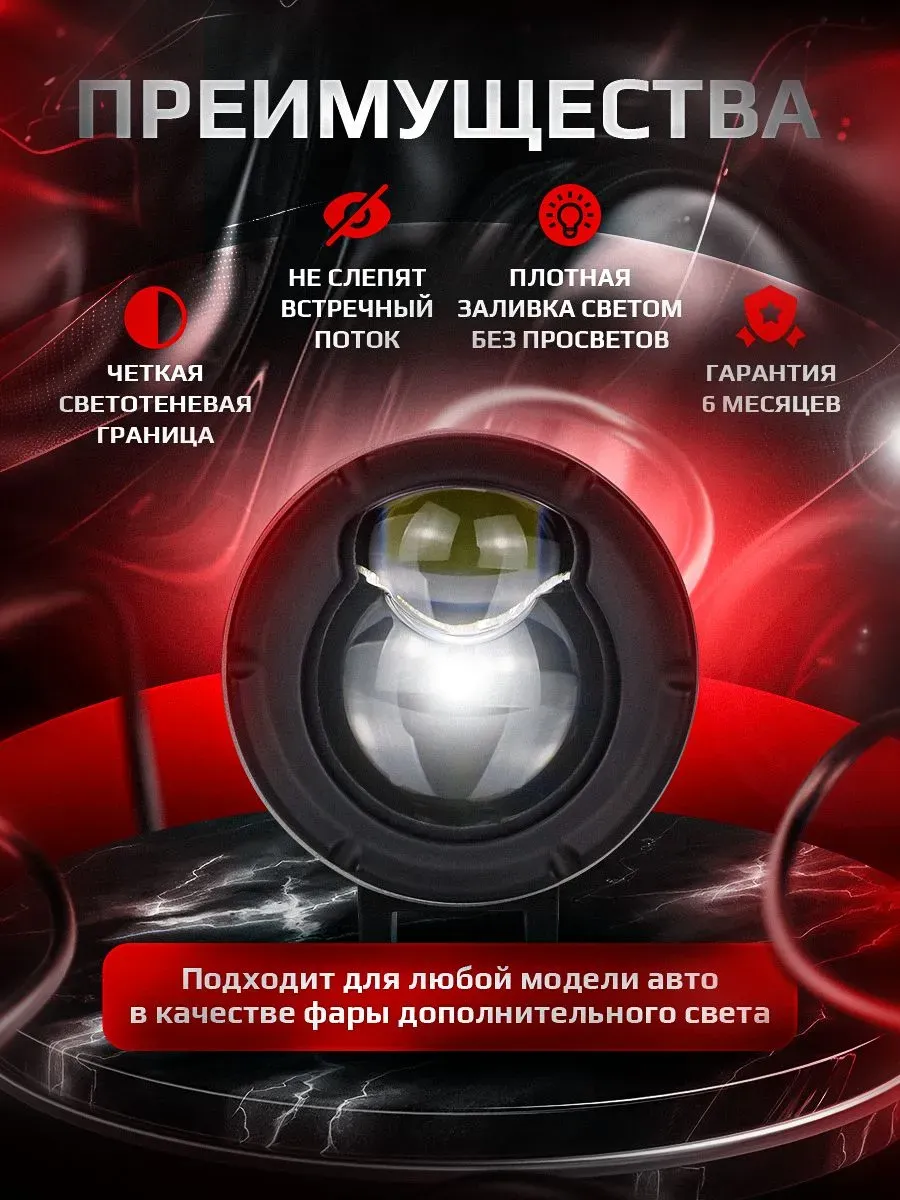 Фара диодная с СТГ DH-P49